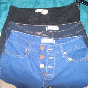 3 high waisted jeans